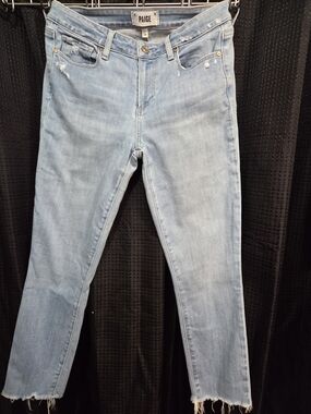 PAIGE Light Wash High-Rise Cropped Skinny Jeans